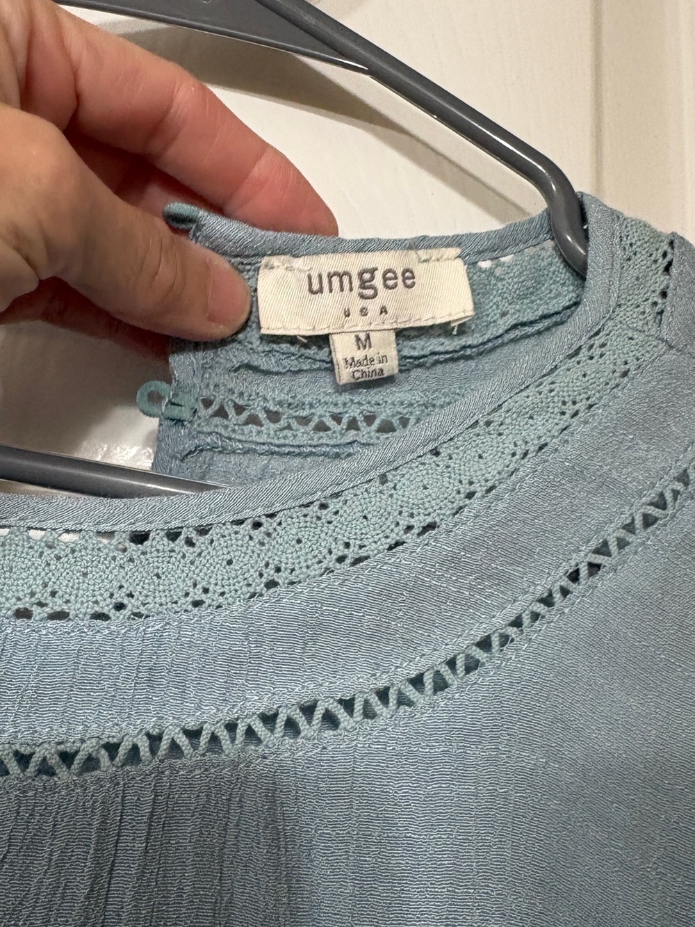 Umgee Light Blue Embroidered Floral Tunic Dress - Picture 2 of 2